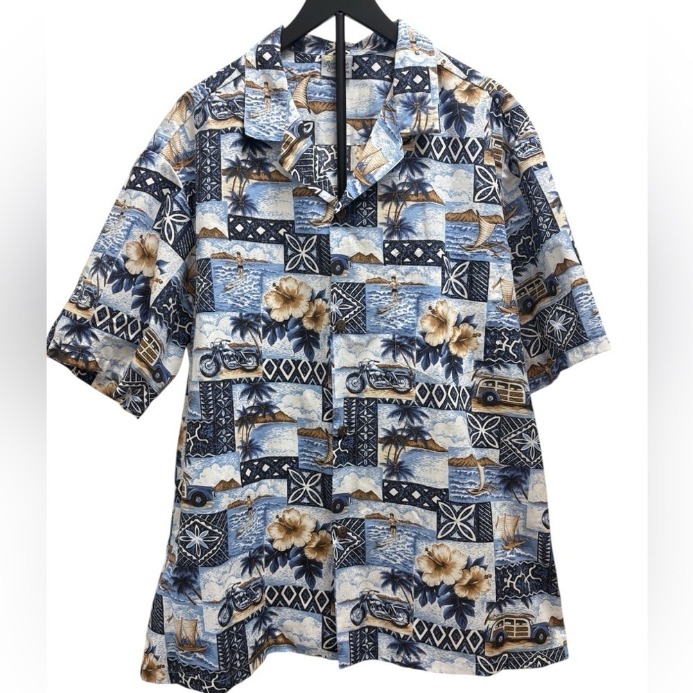 Vintage Royal Creations Aloha Hawaiian Button Front Short Size XXL